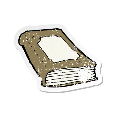 bir karikatür kitabın Retro sıkıntılı etiket