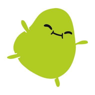 karikatür şirin bir atlama fasulye