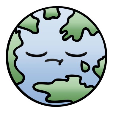 Degrade gölgeli karikatür seyyare yerküre