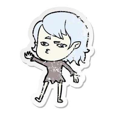 bir çizgi film vampir kızın sıkıntılı etiket