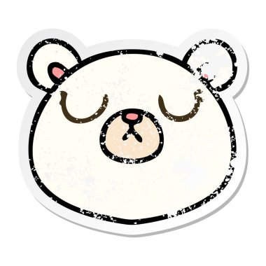 ilginç bir el sıkıntılı etiket karikatür kutup ayısı çizilmiş