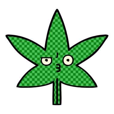 çizgi roman tarzı çizgi film marihuana yaprağı