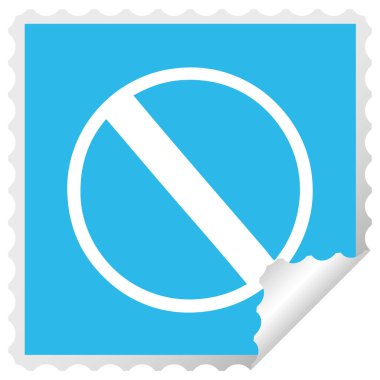 kare bir değil etiket karikatür peeling izin işaret