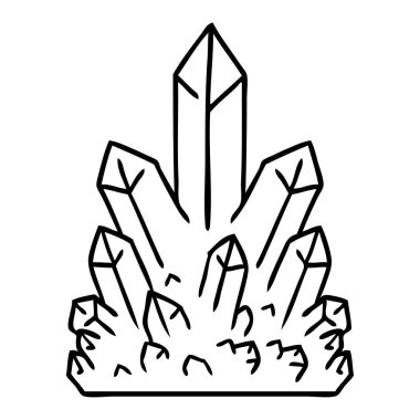 çizim için doodle kristal taşlar