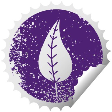 sıkıntılı dairesel peeling etiket sembolü yaprak yeşil