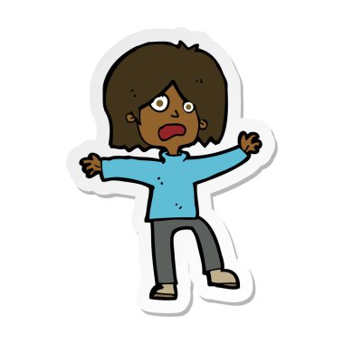 bir çizgi film korkmuş insan etiket