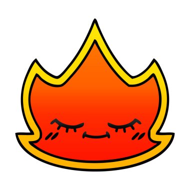 Degrade gölgeli karikatür bir ateş