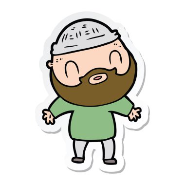 etiket bir karikatür sakallı adamın