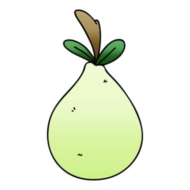 Degrade gölgeli ilginç karikatür armut