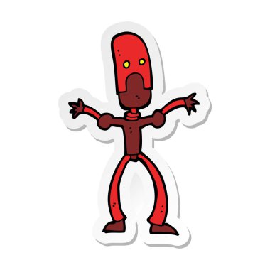 bir karikatür komik robot Sticker