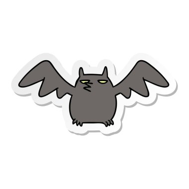 elle çizilmiş etiket karikatür doodle gece yarasa