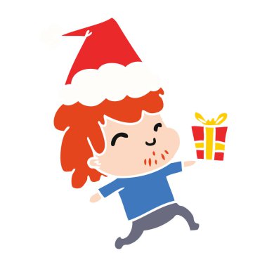 Noel karikatür kawaii çocuğun el çekilmiş