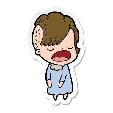 etiket konuşuyor karikatür serin hippi kız