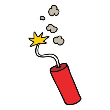 elle çizilmiş karikatür doodle aydınlatılmış bir dinamit sopa