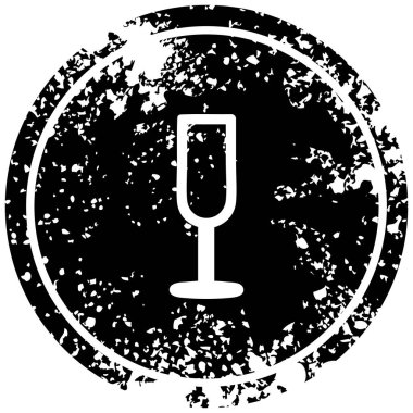 şampanya flüt sıkıntılı simgesi simgesi