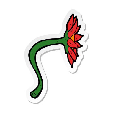 etiket bir karikatür çiçek