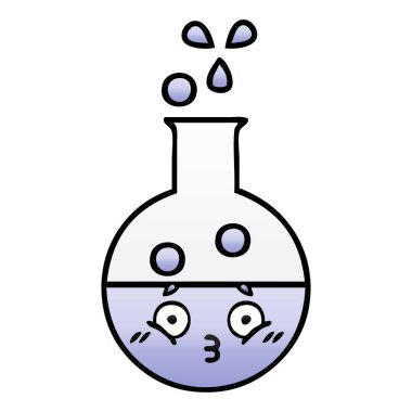 bir test tüpünde degrade gölgeli karikatür