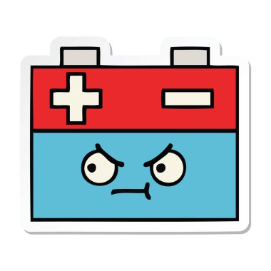 sevimli çizgi akü etiket