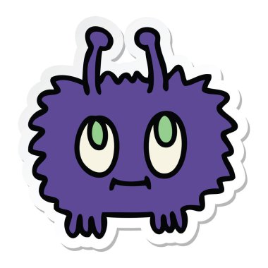 bir garip el çizilmiş karikatür yabancı Sticker