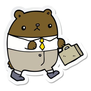 iş elbiseleri bir karikatür ayının etiket