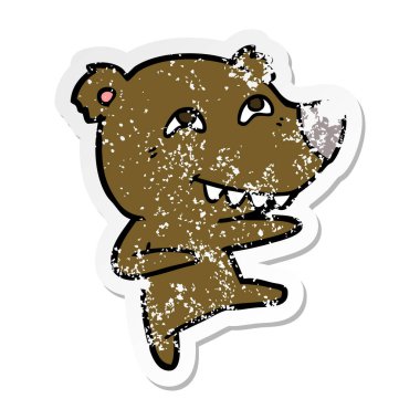 dans ederken diş gösterilen çizgi film ayı sıkıntılı etiket