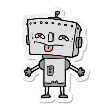 bir çizgi film robot Sticker
