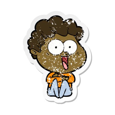 heyecanlı adam karikatür sıkıntılı etiket