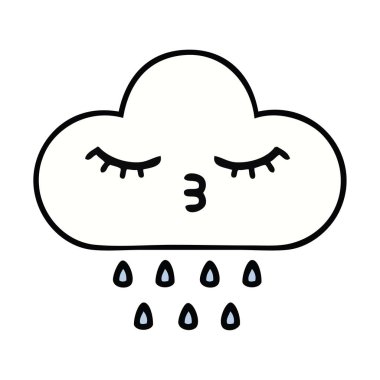 sevimli çizgi yağmur bulutu