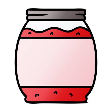 Degrade çizgi film doodle çilek reçeli