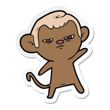 etiket bir karikatür maymun