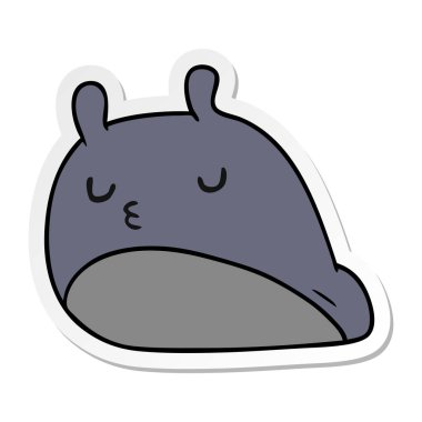 etiket çizgi film illüstrasyon kawaii şişman sevimli sümüklüböcek