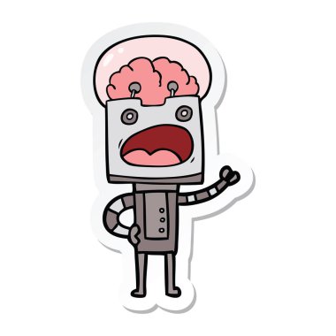 bir çizgi film robot Sticker