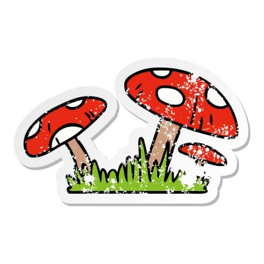 elle çizilmiş etiket karikatür doodle bir kurbağa tabure, sıkıntılı