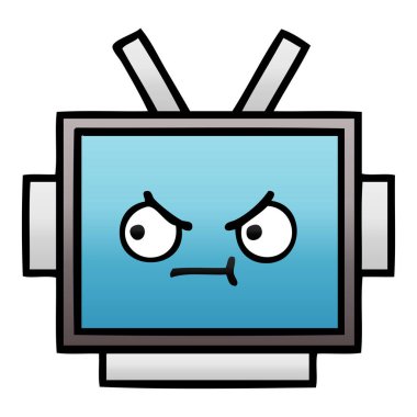 Degrade gölgeli karikatür bir robot baş