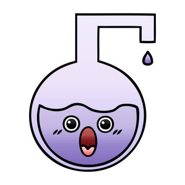 Degrade gölgeli karikatür bilimsel deney 