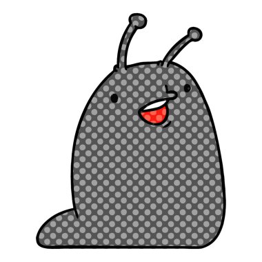 karikatür çizimi bir şirin kawaii sümüklü böcek