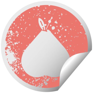 yeşil armut sıkıntılı dairesel peeling etiket sembolü