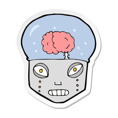 etiket bir çizgi film korkunç robot baş