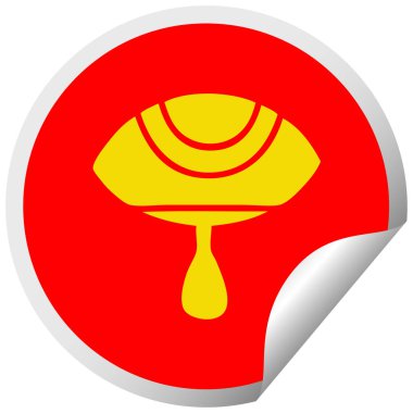 dairesel peeling etiket karikatür bir ağlayan göz