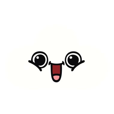 düz renk retro karikatür bir bulut