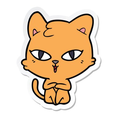 etiket bir karikatür kedi