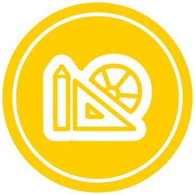 Matematik ekipman dairesel simgesi simgesi