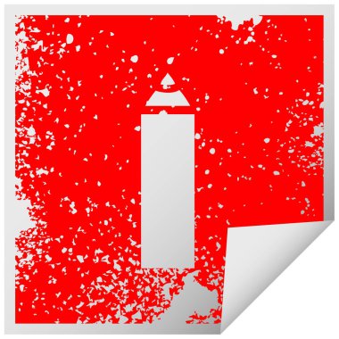 sıkıntılı Meydanı kalem mavi etiket sembolü peeling