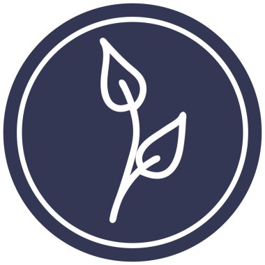 doğal yaprak dairesel simgesi