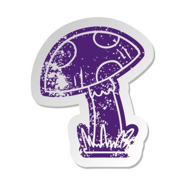 bir kurbağa tabure, sıkıntılı eski çizgi film etiketi