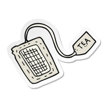 etiket bir karikatür çay poşeti