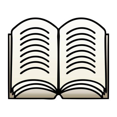 Degrade gölgeli karikatür açık kitap