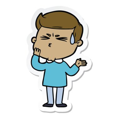 etiket terleme bir çizgi film adamın