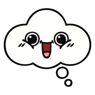 sevimli çizgi bir düşünce balonu