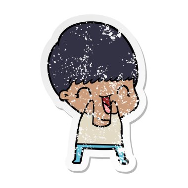 bir mutlu çizgi film çocuk sıkıntılı etiket